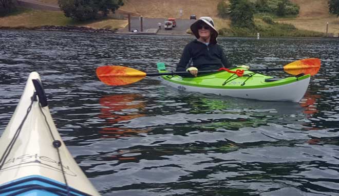 Gwen enjoys her kayak