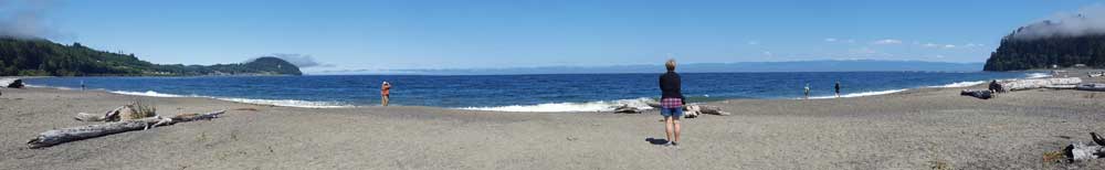 Clallam Bay, Juan de Fuca Strait and Vancouver Island in the distance