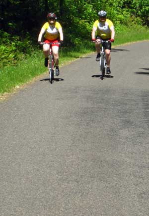 Glen and Paige riding the bike path