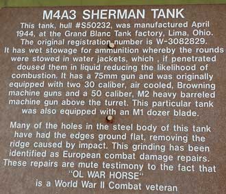 Sherman tank, Behind: WWII veteran