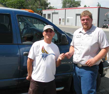 Josh, service advisor at Rowder River Motors, returns our truck in working order