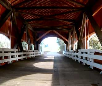 Inside Rochester Covered Bridge