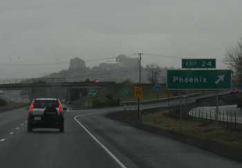 Arriving in Phoenix, Oregon on a rainy day
