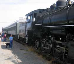 The Yreka and Western Railroad bring passengers into Montague to view the parade