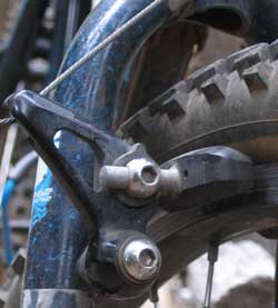 Cantilever brake in the front of "old blue"
