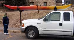 On our return, we see a truck with the idea I had for a truck kayak rack