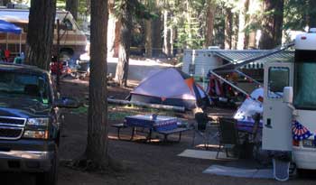 The campground is crowded for the July 4 week