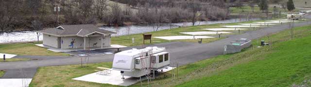 Exceptionally clean restrooms and concrete pads make this a well planned RV park.