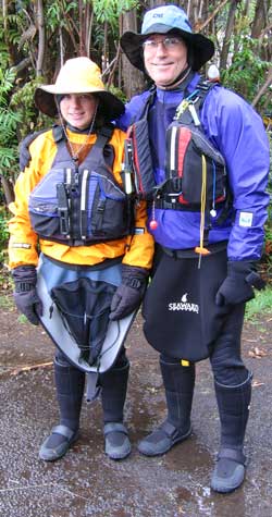 Dale and Mindy (Dale's daughter) ready to seakayak in freezing weather.