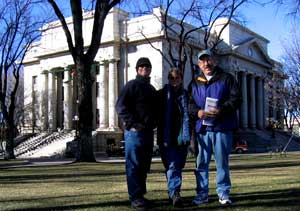 Dale, Gwen and Dick in front of Prescott, Arizona Court House