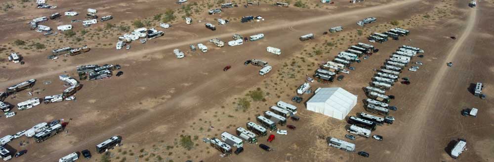 Overflying Boondocked RV Campers