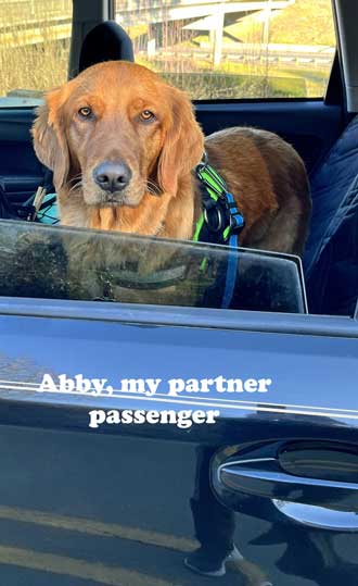 Abby enjoys the ride