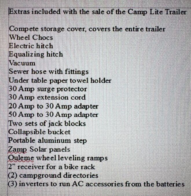 All the extras which go with the trailer