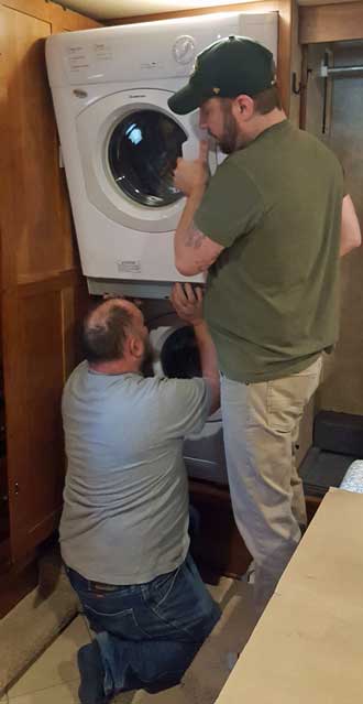 The dryer is removed for repair
