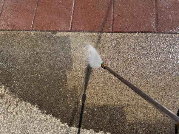Pressure wash our patio