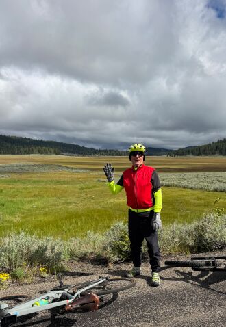 A large meadow on top of the mountain