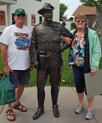 Gwen and I with Teddy Roosevelt