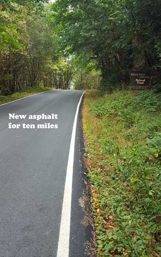Nice new asphalt for at least ten miles