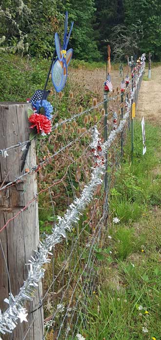 Someone spent a lot of time decorating this fence
