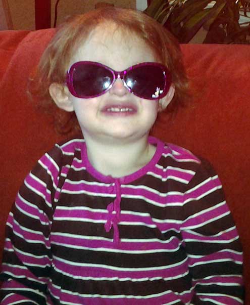 Chloe trying her new sunglasses