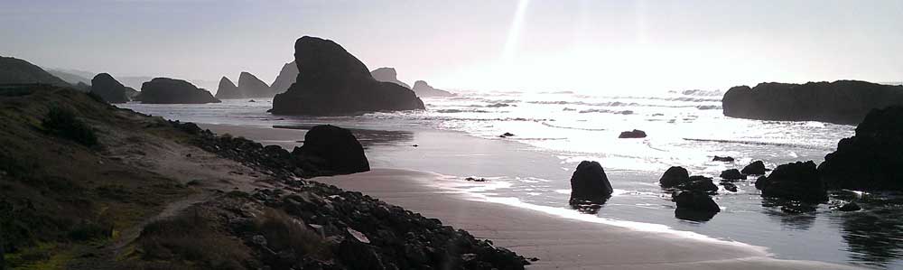 Oregon coast silloette
