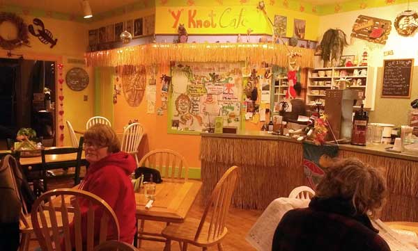 The interior of the Y-Knot Cafe in Gold Beach