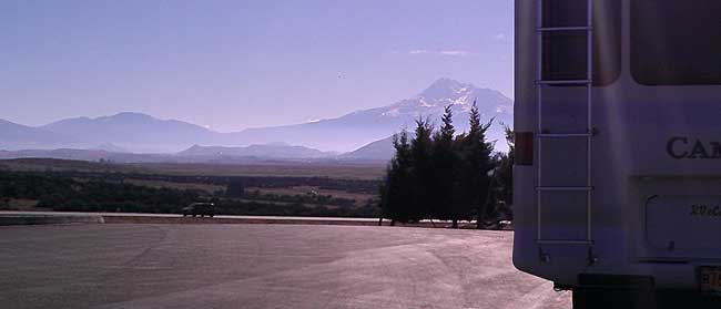 Traveling south on Interstate 5, Mt. Shasta in the distance