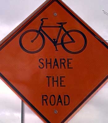 Share the road with a bicycle