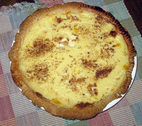Mom made a custard pie for our trip into the mountains
