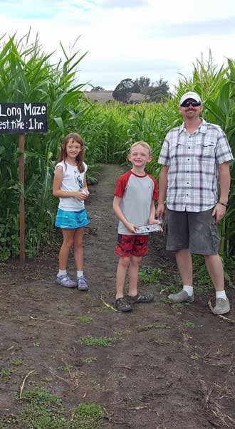 Beginning the corn maze