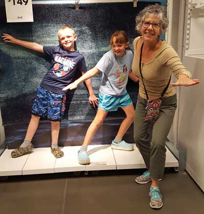Aunt Dorana helps tour Ikea