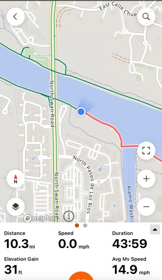 Using Ride with GPS APP on my phone