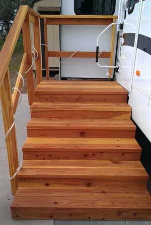 A fine, hand built, cedar stairs