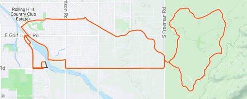 Map of the cycling route from RCE