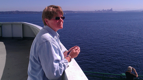 Gwen enjoying the cruze to Seattle