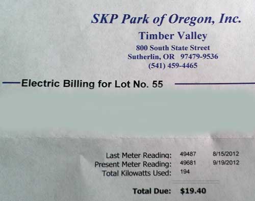 Our first electric bill