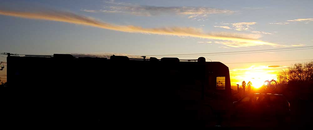 Las Cruces sun set at the Elks Lodge