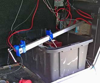 Moving the solar charging system begins with moving batteries