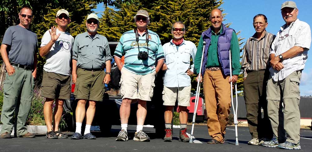 Eight backpacking friends after picking up John in Aracata