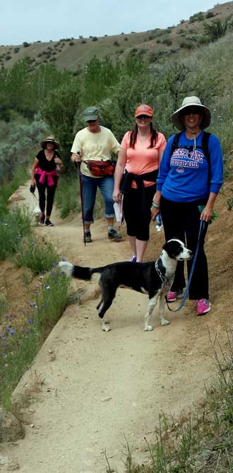 Hiking the Boise foothills with Pam, Brook, Lesa and Gwen