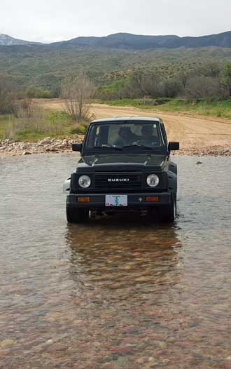 Beginning this off road adventure in the water