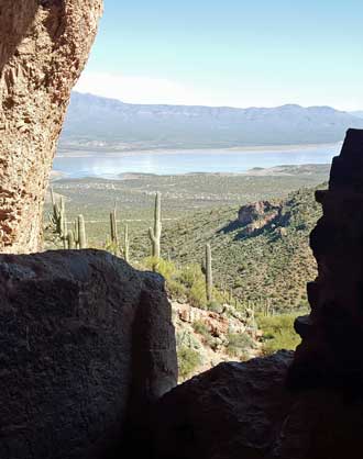 The view from inside the ruin