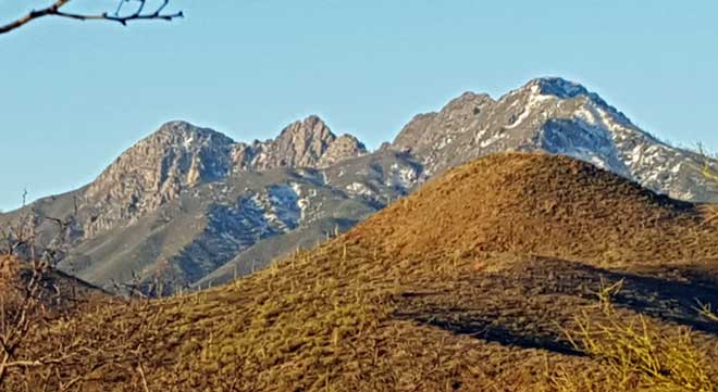 A view of the Four Peaks from our campground