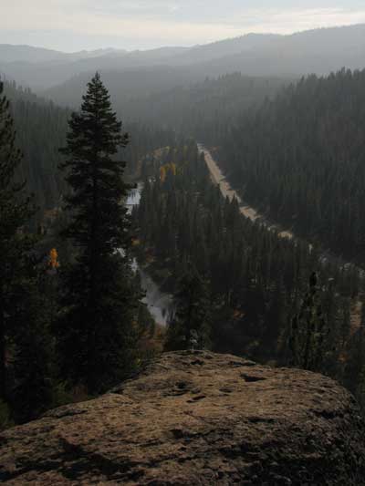 View of the Truckee River and Highway 89 from the Sawtooth Trail