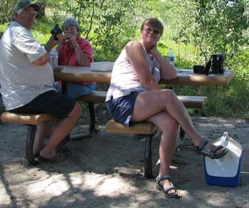Harrie, Barb and Gwen enjoying lunch at Sheep Rock
