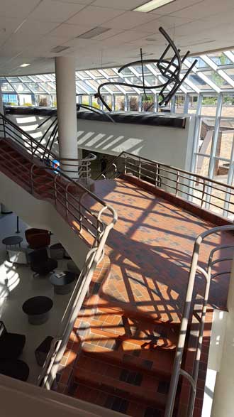 Touring the interior of the college