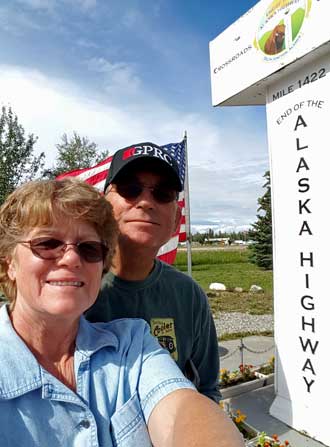 End of the Alaskan Highway marker at Delta Junction