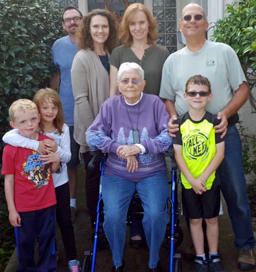 Great grandkids with great grandmother