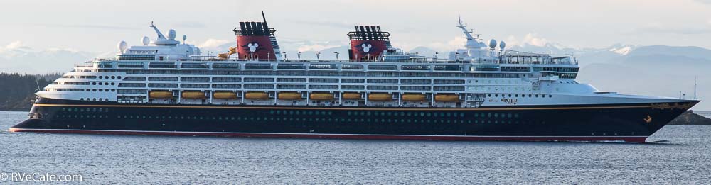 The Disney Wonder as it cruises by