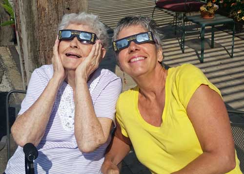 My Mother and sister enjoying the eclipse
